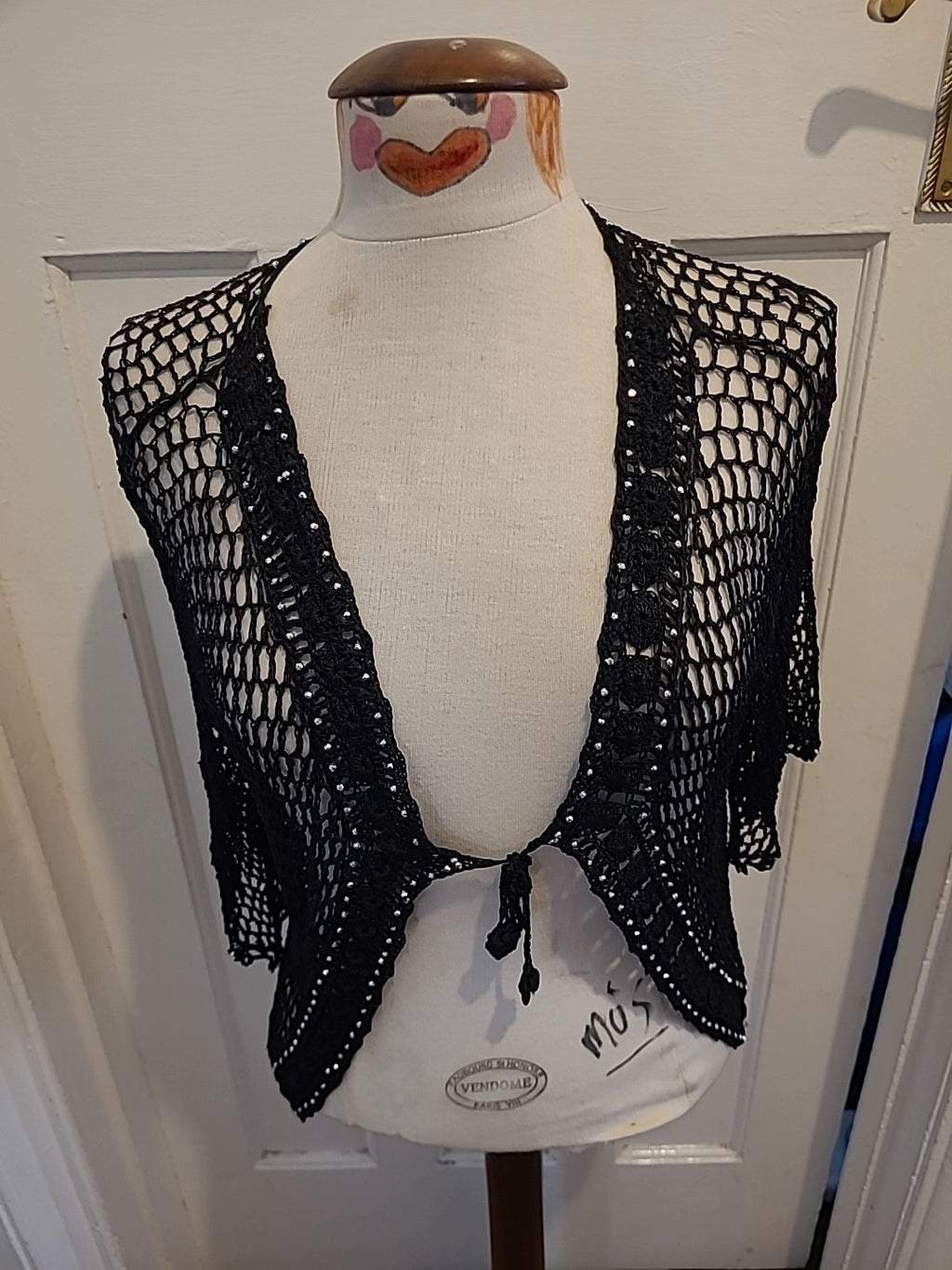 Ladies St.MaryLiclan Size Small Black Lace See Through Mid Sleeved Blouse