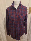 Mens Next Size XL Burgundy Check Long Sleeve Shirt