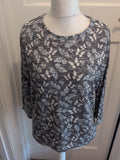 Ladies Tu Size 14 Grey Fleck Butterfly Long Sleeve Lightweight Jumper