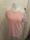 Ladies Matalan 10 Red Striped Short Sleeved Tshirt