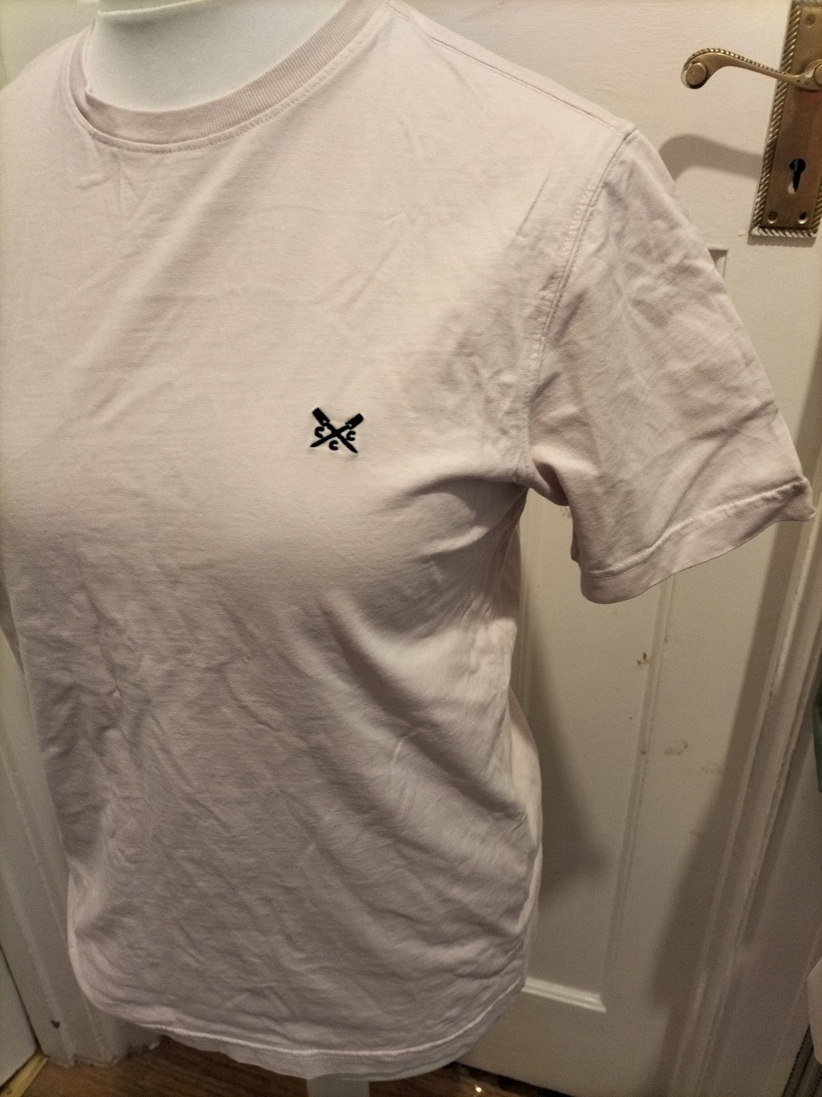 Mens Crew Clothing Size Medium Very Pale Pink Short Sleeved Tshirt