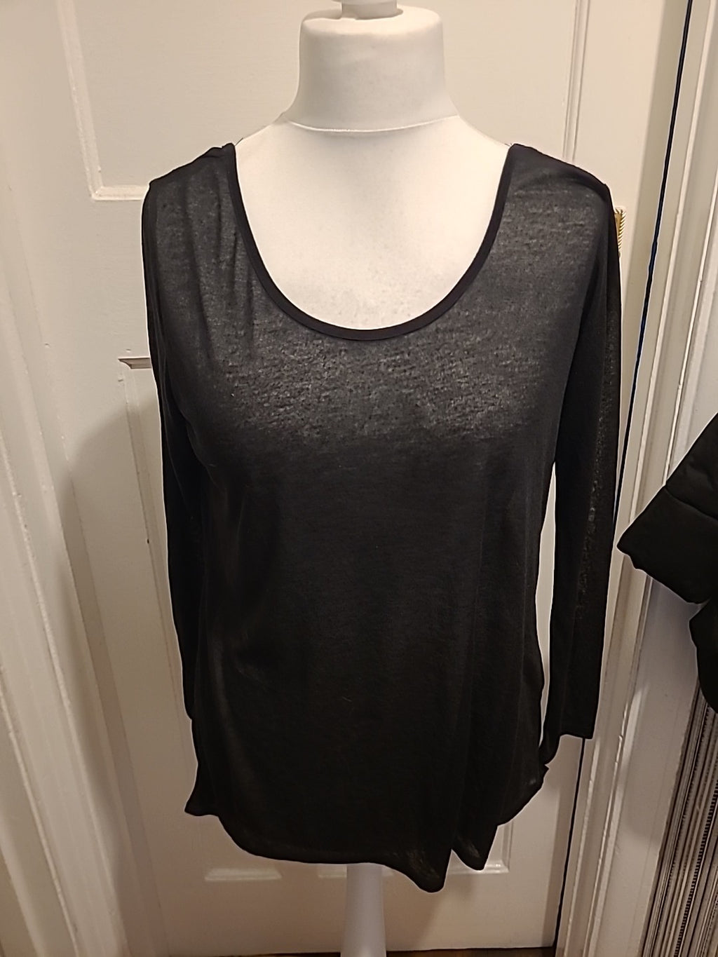 Ladies Primark Size 16 Black See Through Blouse