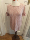 Ladies Papaya Size 10 Pink And White Striped Long Sleeve Top