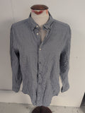 Marks And Spencer Large Regular Blue Check With Stretch Long Sleeve Shirt