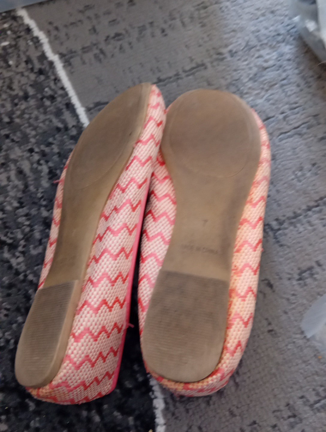 Ladies Flats Size 7 George Peach/cream Free Delivery