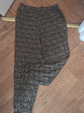 Ladies Primark Size 16 Beige And Black Elasticated Trousers