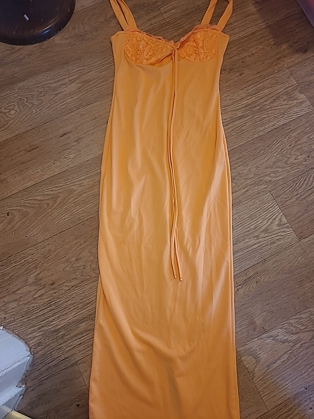 Ladies Size Small Orange Sleeveless Pencil Dress
