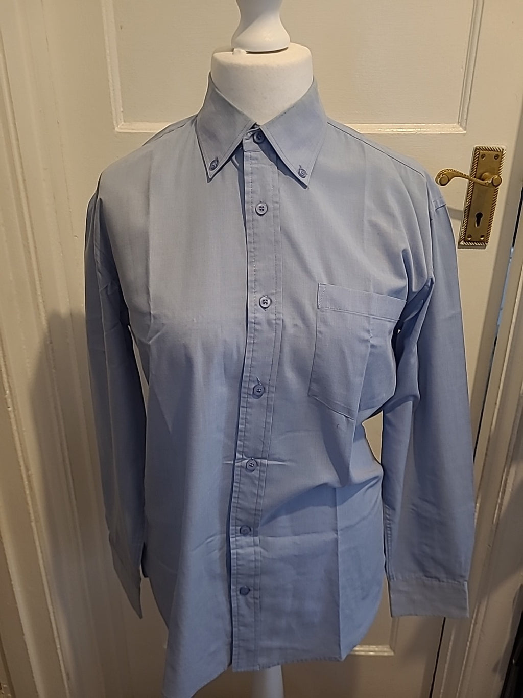 Mens Signature Size 16" Blue Long Sleeved Shirt
