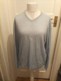 Mens Blue Harbour Size M Blue Pale V Neck Lightweight Jumper
