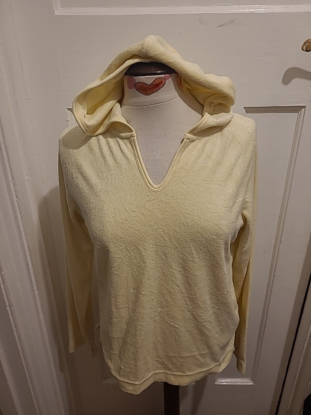 Ladies Cotton Traders Size 12 Yellow Long Sleeved Hooded Top