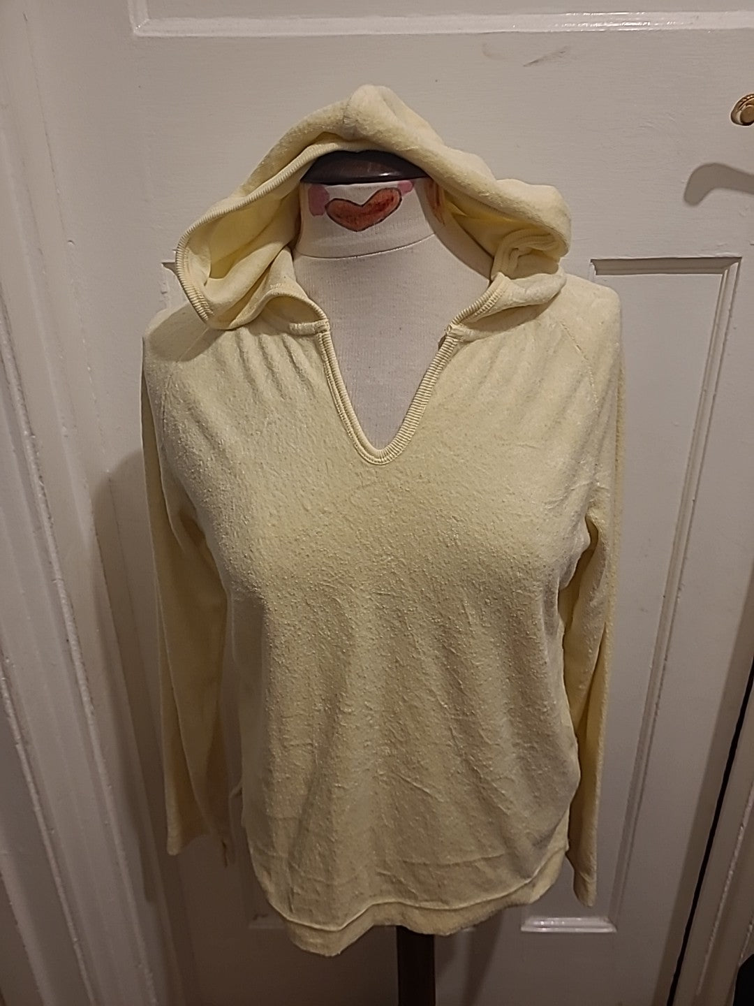 Ladies Cotton Traders Size 12 Yellow Long Sleeved Hooded Top