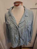 Ladies Boohoo Size 14 Turquoise Long Sleeve Blouse