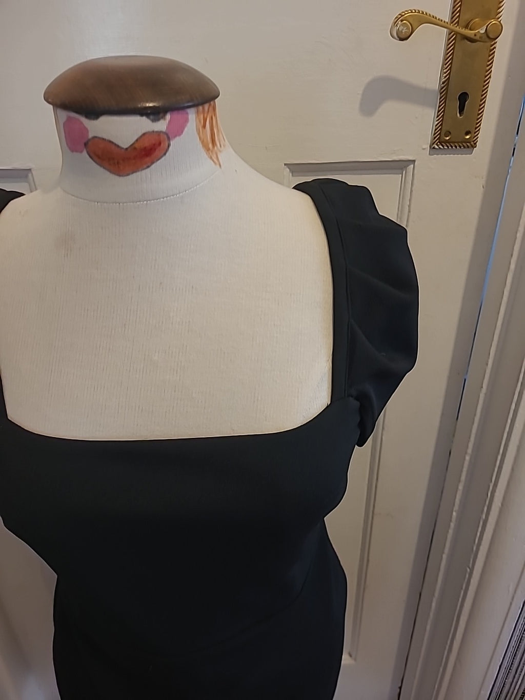 Ladies Miss Selfridge Size 12 Black Short Sleeved Dress