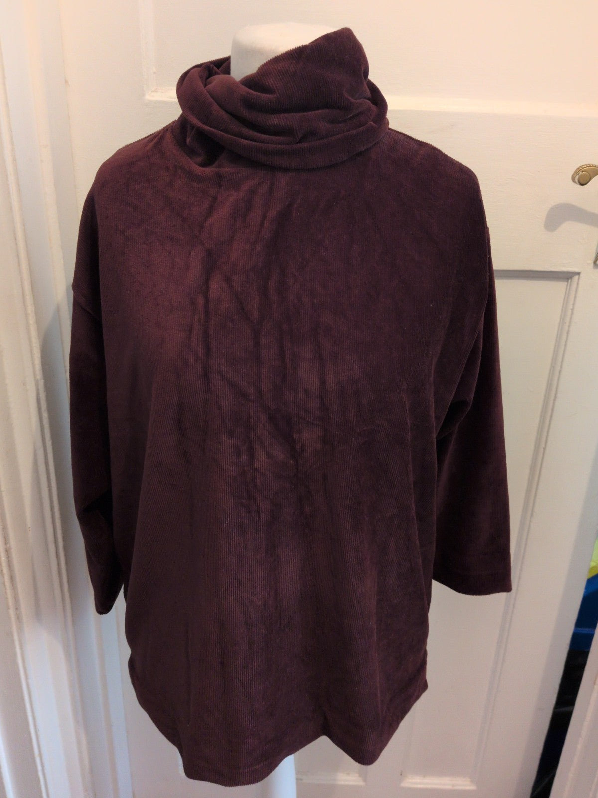 Marks And Spencer 12-14 Dark Brown High Neck Top