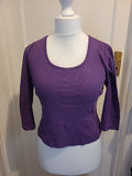 Ladies Nouveau Edition Size Medium Purple 3/4 Sleeved Tshirt
