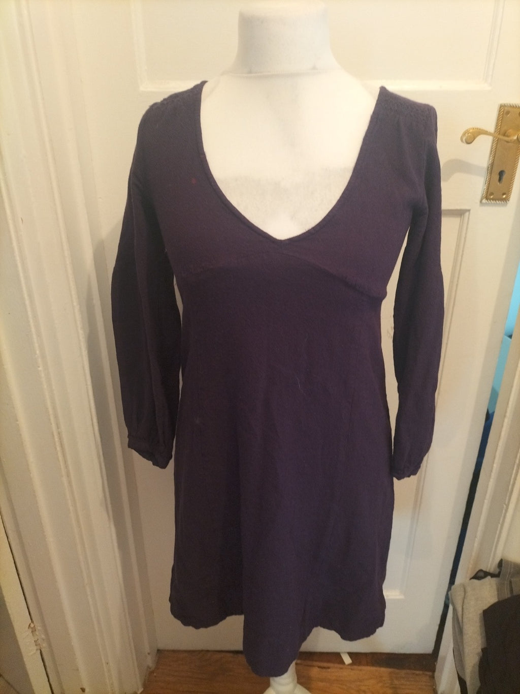 Ladies Noa Size M Dark Purple Long Sleeve Dress