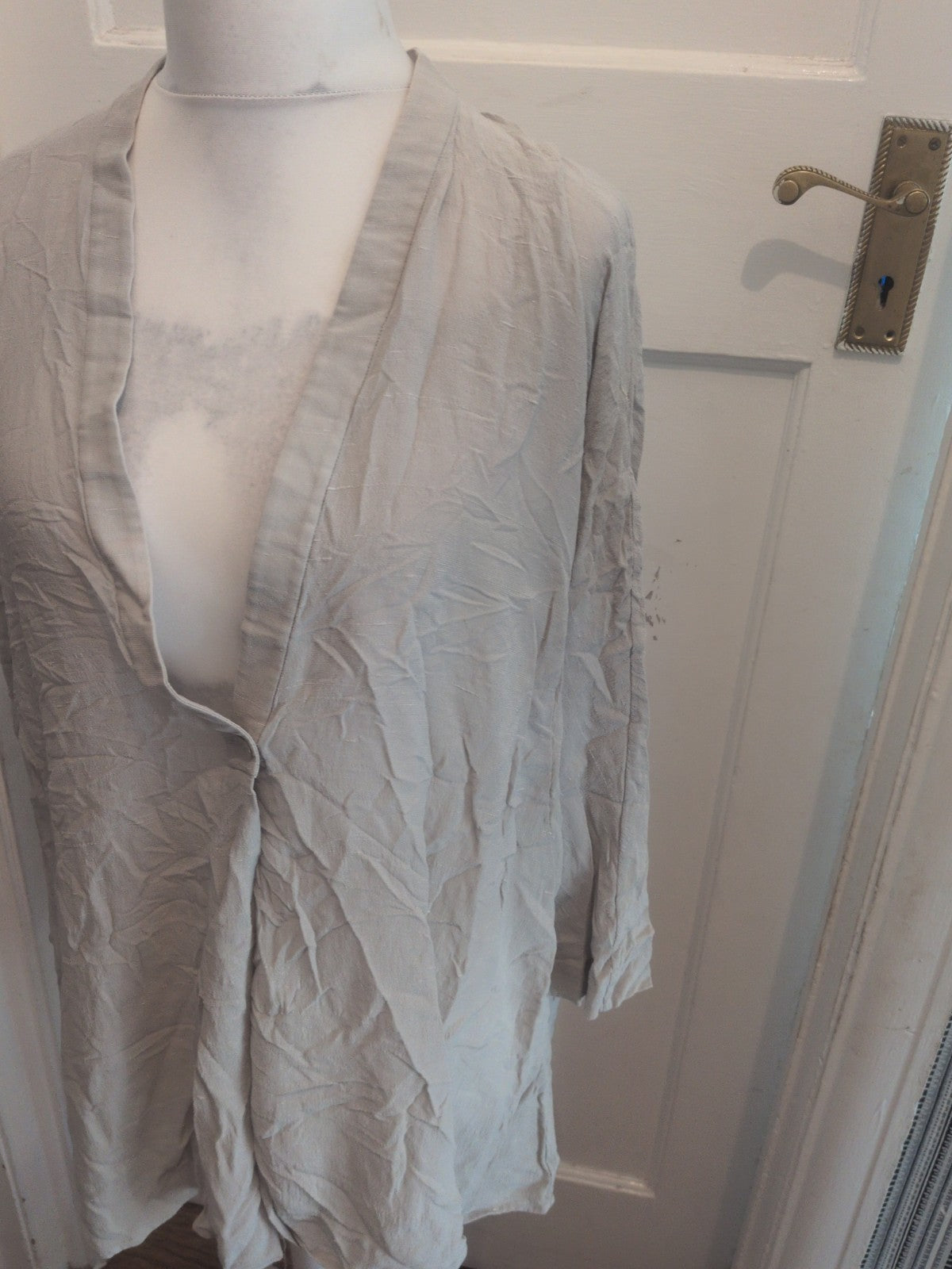 Sara Sturgeon 3 Grey V Neck Long Sleeve Blouse