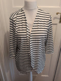 Emery Rose 2XL Black And White Open Blouse