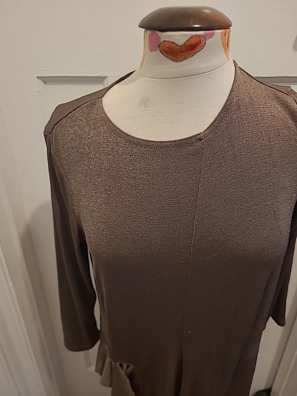 Ladies Kaleidoscope Size 14 Brown Shimmery Mid Sleeved Blouse