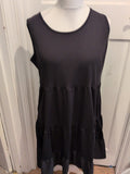 XL Black Sleeveless Round Neck Midi Dress