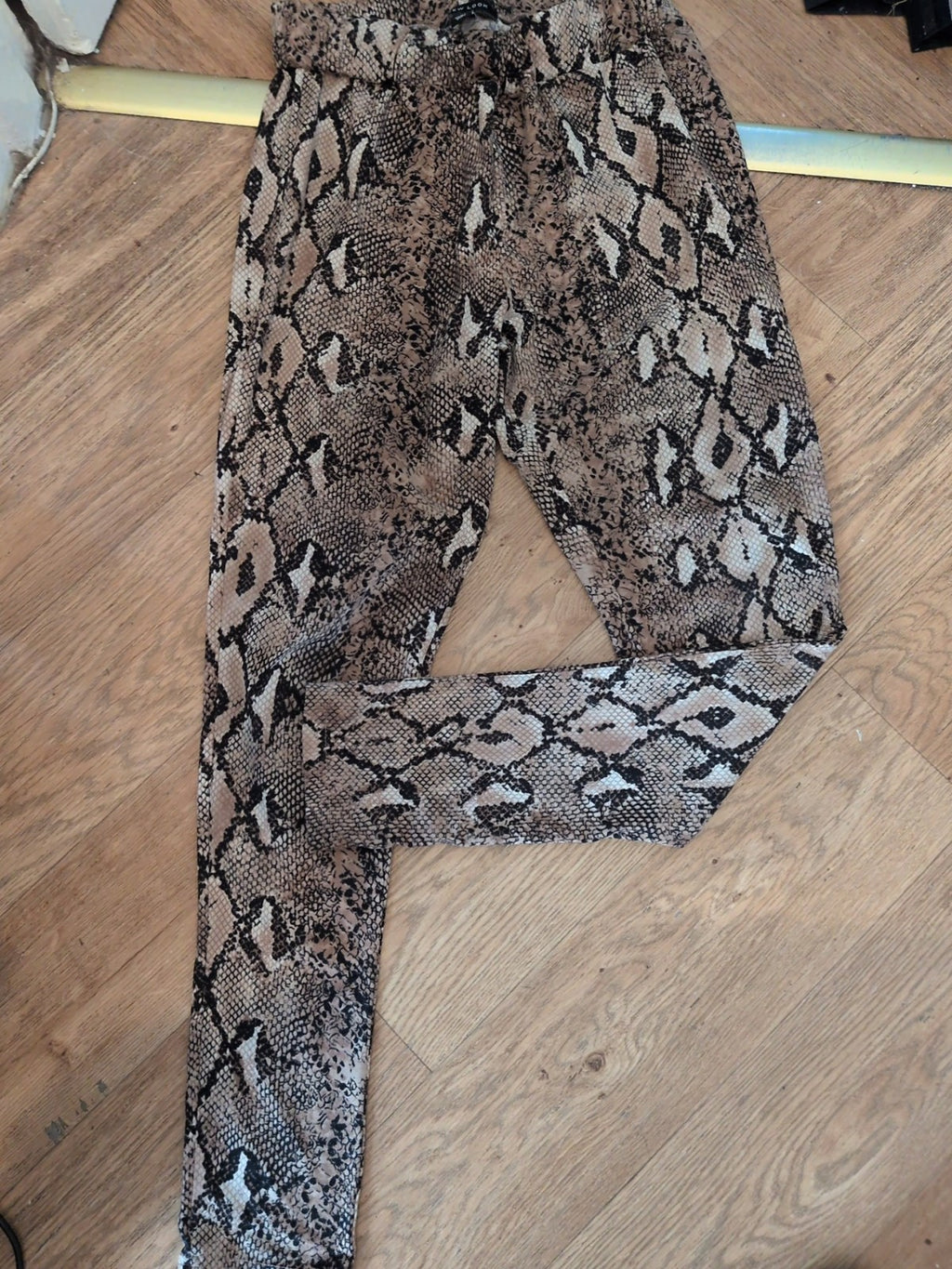 Ladies Animal Print Leggings Size Large Newlook Mixed Browns Free Delivery