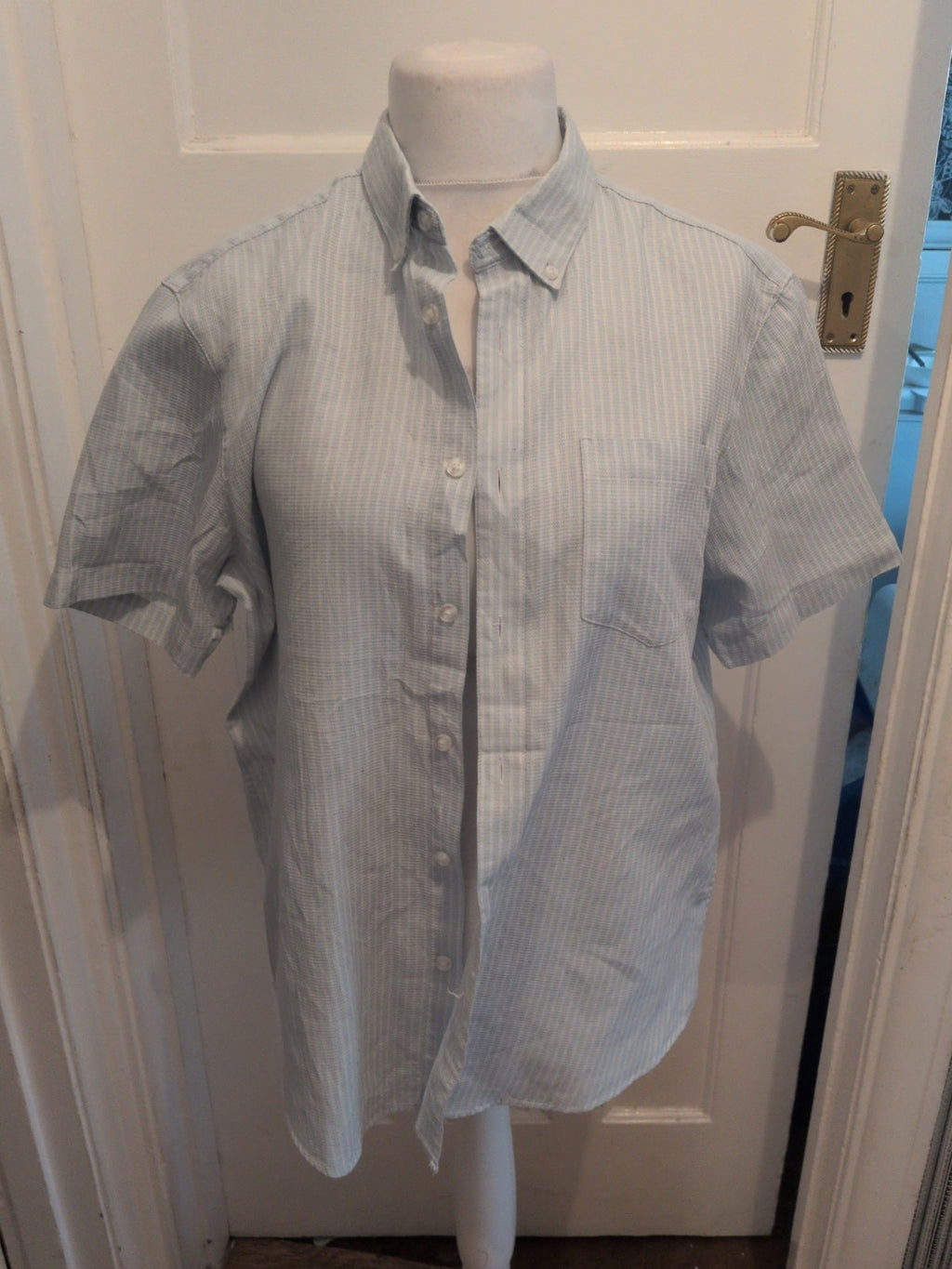 The Collection Debenhams Large Pale Blue Tailored Fit Short Sleeve Shirt