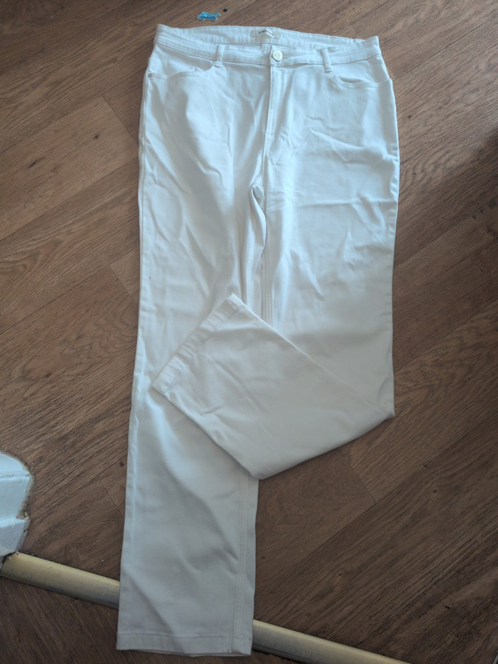 Marks And Spencer 16R Straight Denim Jeans White(Small Mark On Crutch, Looks Li