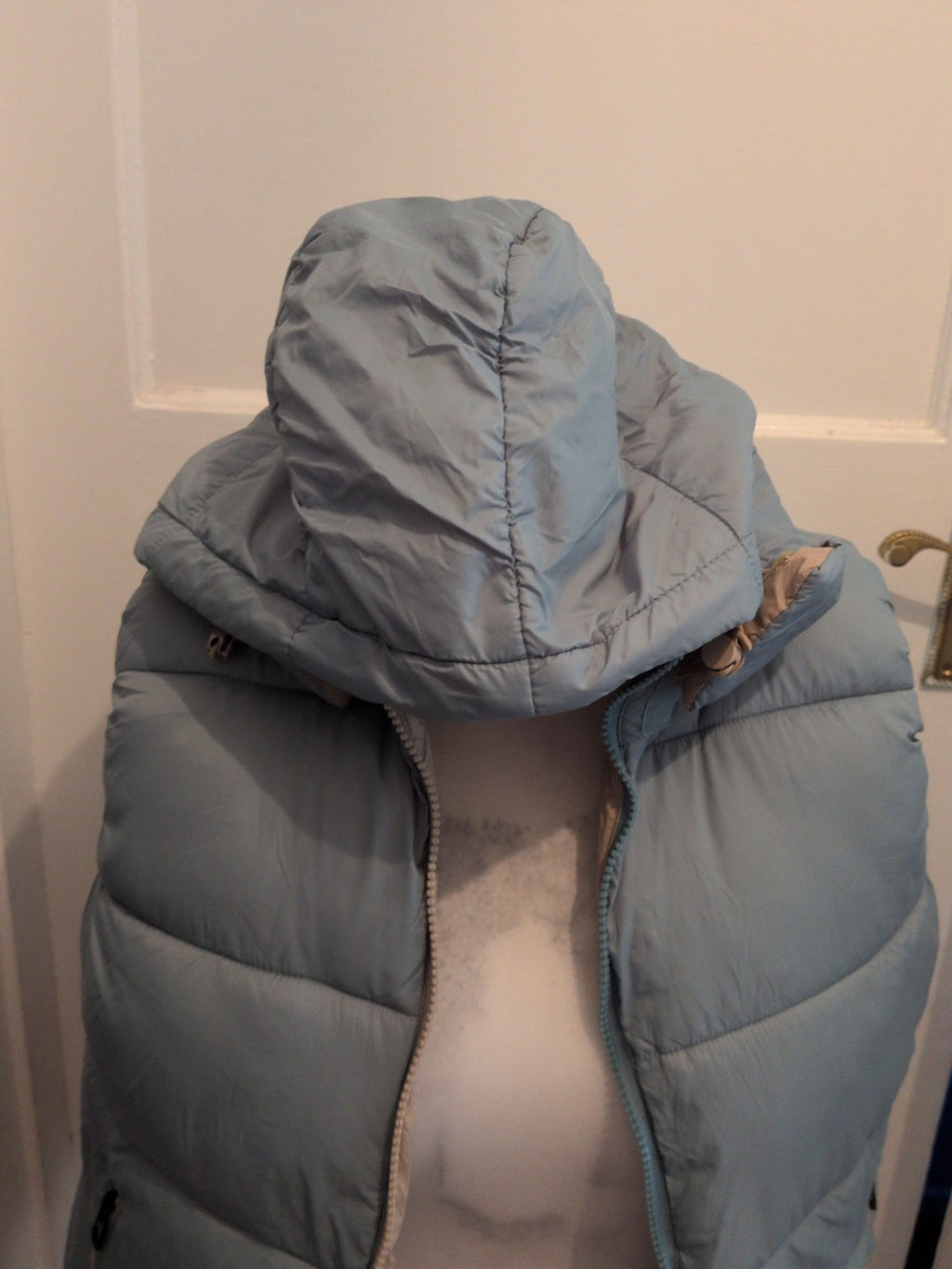 Brand New 2XL Pale Turquoise Full Zip Sleeveless Puffer Coat