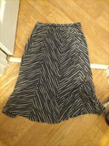 Ladies BM Size 14 Grey And Black Long Length Elasticated Skirt
