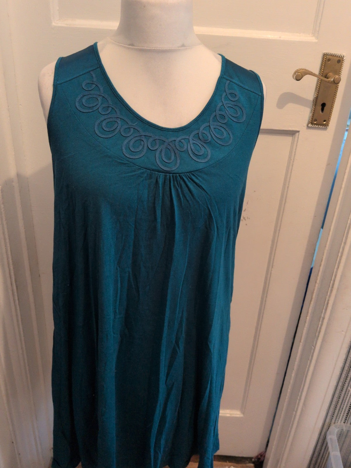 Large Teal Sleeveless Dress