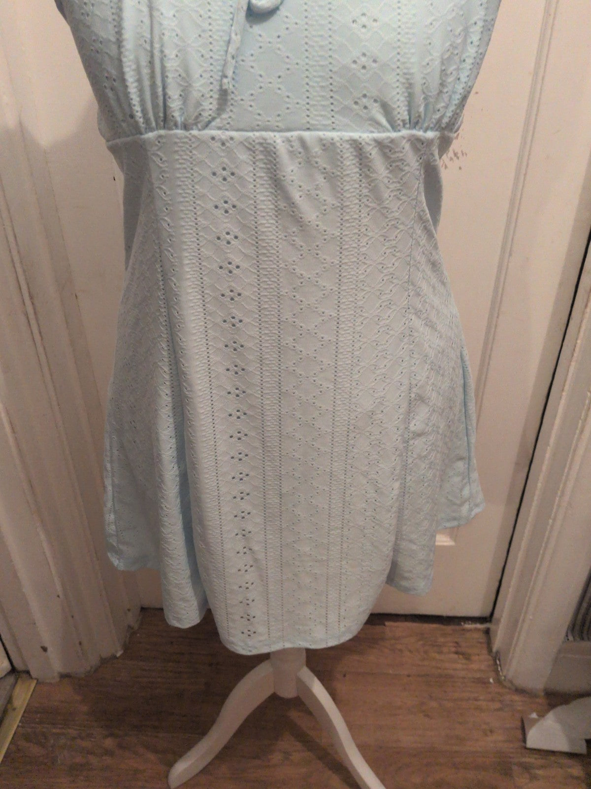 Ladies Shein Size XL Blue Patterned Sleeveless Knee Length Dress