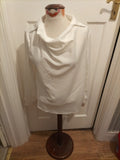Ladies Size Large White Collared Long Sleeved Blouse