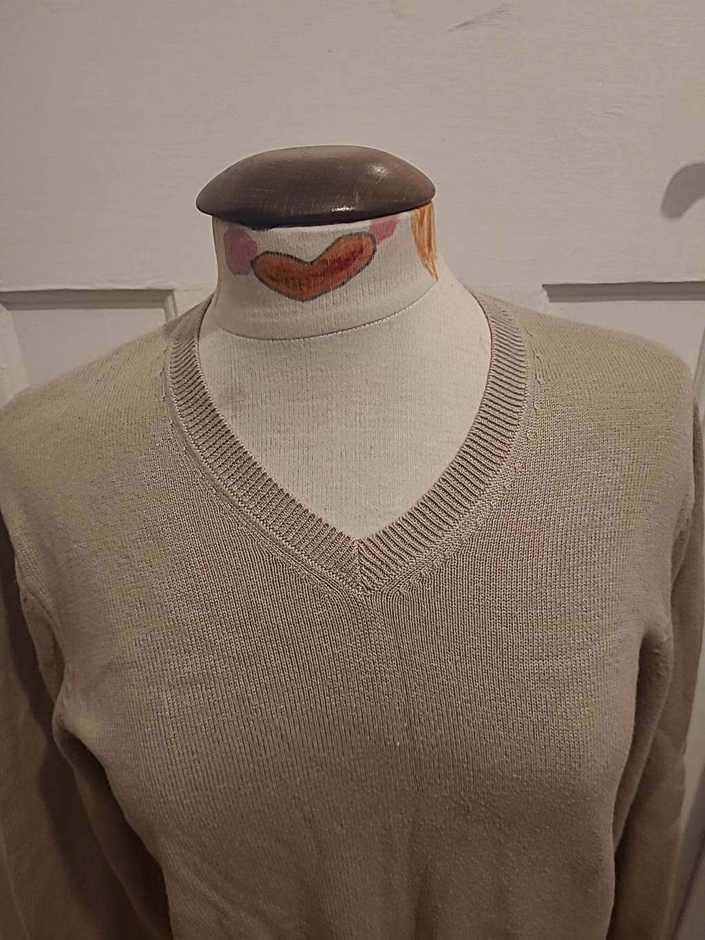 Mens Blue Harbour Size Small Natural V Neck Pullover Jumper