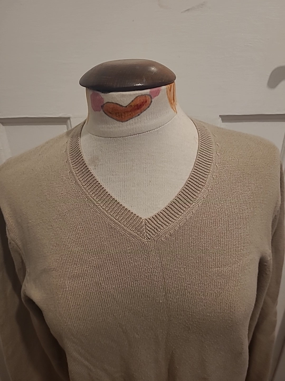 Mens Blue Harbour Size Small Natural V Neck Pullover Jumper