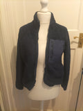Ladies Tu Size 8 Navy Fluffy Zipped Jumper