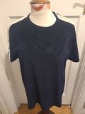 Mens Boohoo Size Large Navy And Cream Short Sleeve Top