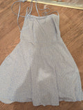 Shein Medium Pale Blue And White Halterneck Low Back Knee Length Sleeveless...