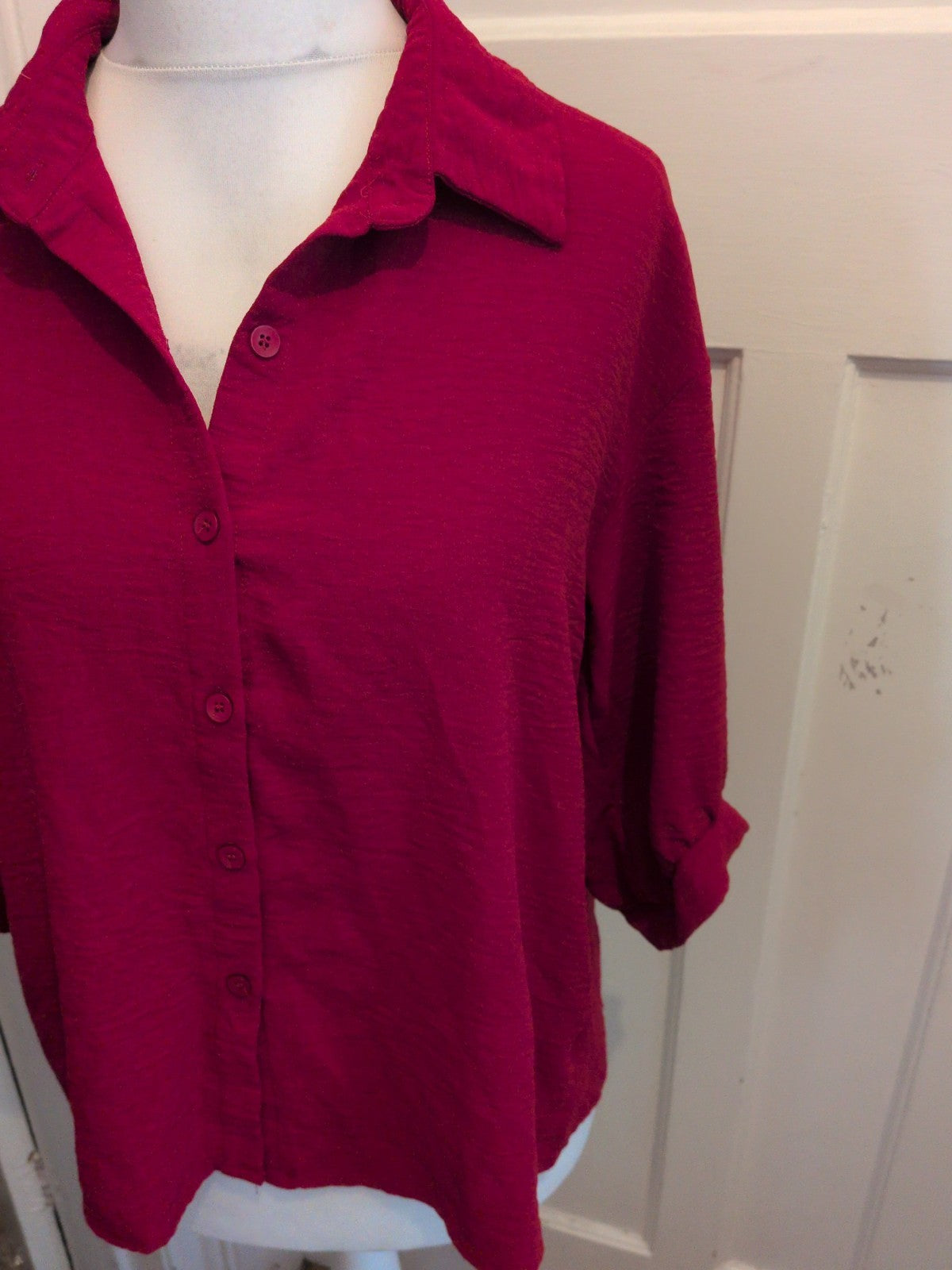 Shein Large Red Buttoned Blouse