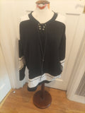 Mens Reputation Size Medium Black White Long Sleeved Pullover Jumper
