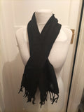Ladies Il Moro Black Tassled Scarf