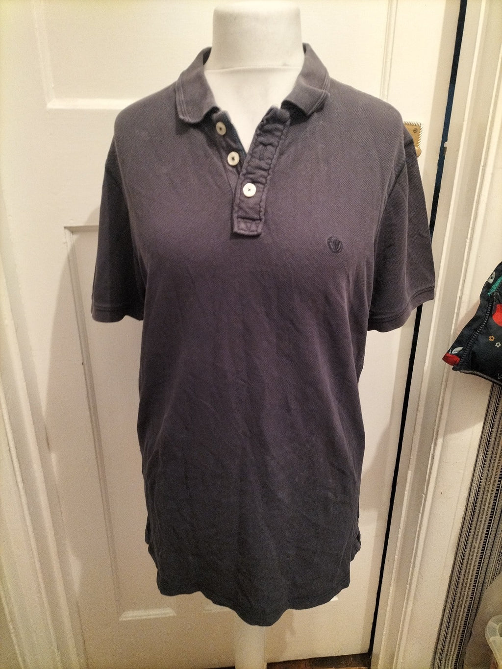 Mens Fat Face Size Medium Navy Collared Short Sleeved Polo
