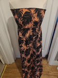 Ladies Papaya Beach Size 12-14 Orange/Black Bubble Hem Dress