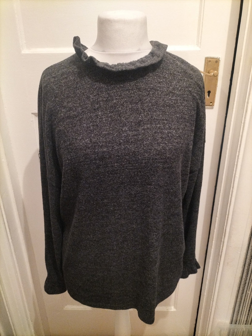 Ladies Papaya Size 14 Dark Grey High Neck Long Sleeved Oversized Jumper