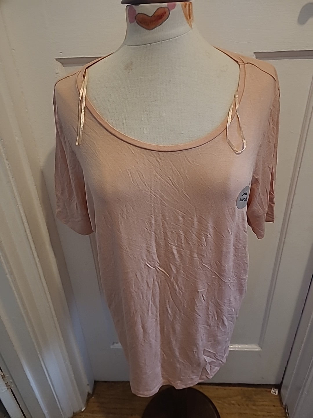 Ladies Tu Size 16 Pale Pink Soft Touch Short Sleeved Tshirt