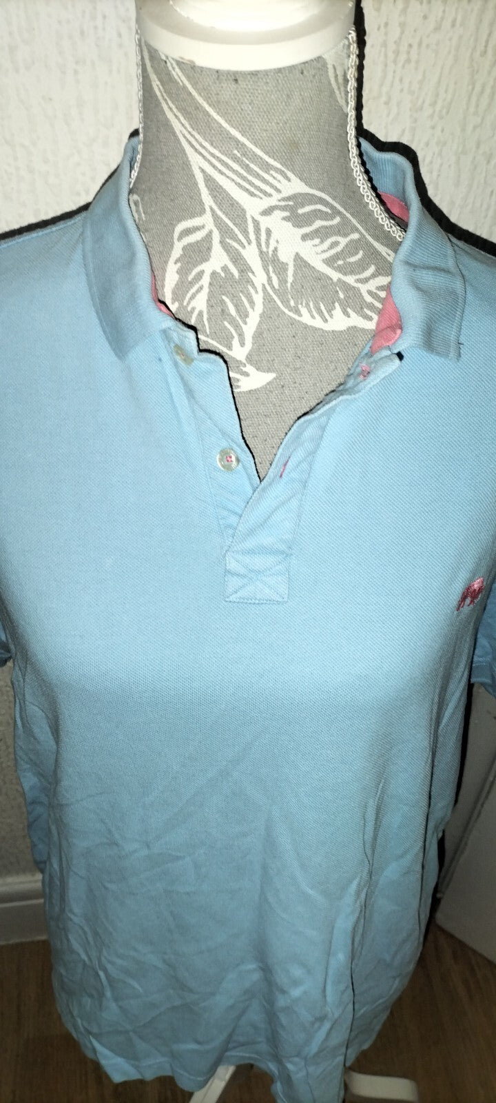 Men's Raging Bull Size Medium Blue Short Sleeve Polo Top