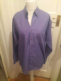 Mens Uno Jeff&Co Size 16 Cotton Rich Purple Long Sleeved Shirt