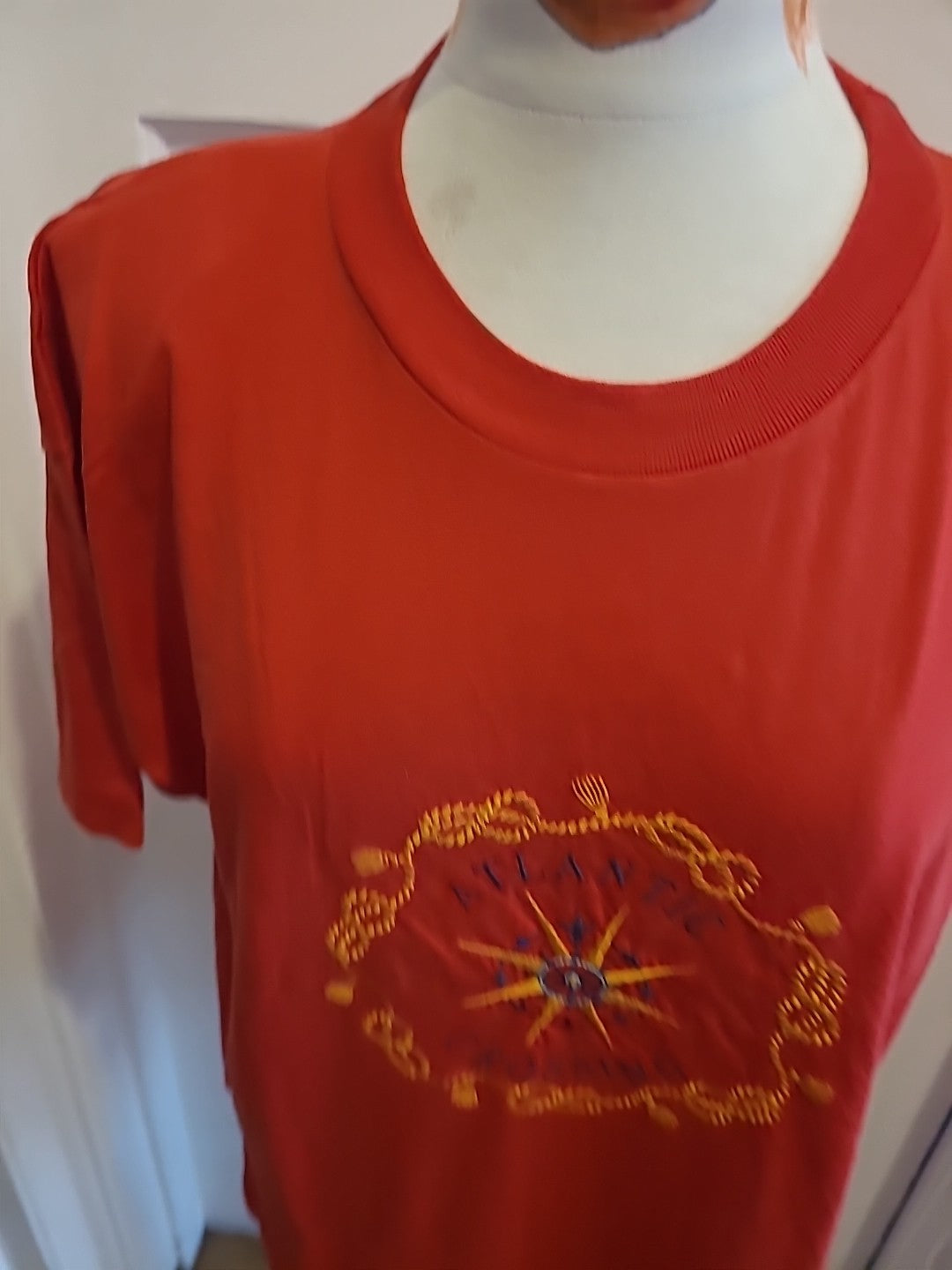 Mens Atlantic Crossing Size XL Red Padded Short Sleeved Tshirt