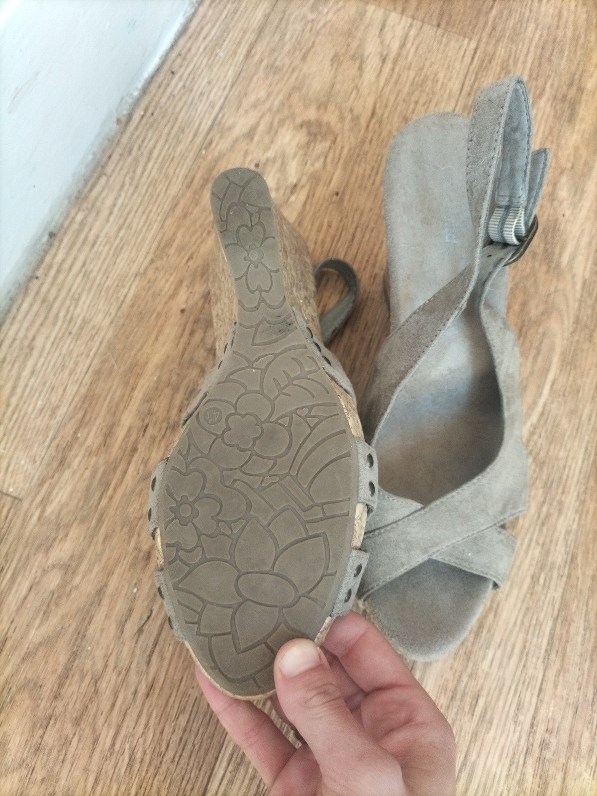 Ladies Graceland Size Eu 51 Light Brown Wedge Sandel Open Toe