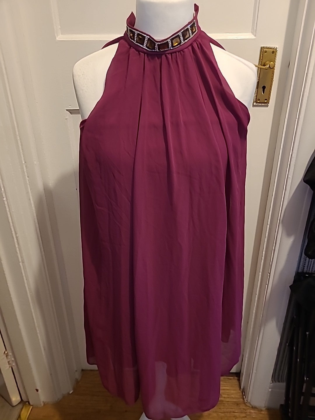 Ladies Lili London Size 12 Purple Sleeveless Lined Dress