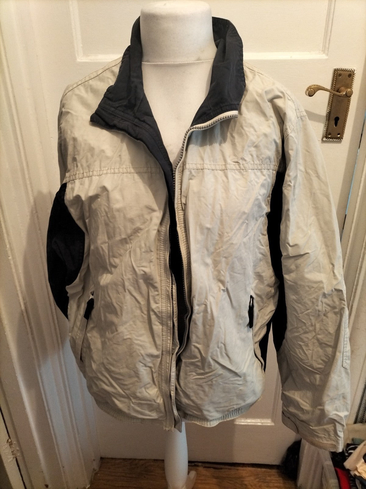 Blue Harbour White And Navy Mesh Lined Stormwear Coat Large